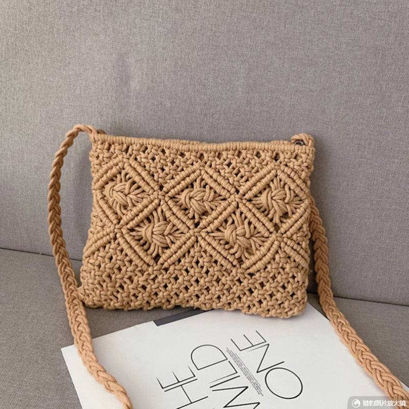 Timeless boho woven shoulder bag