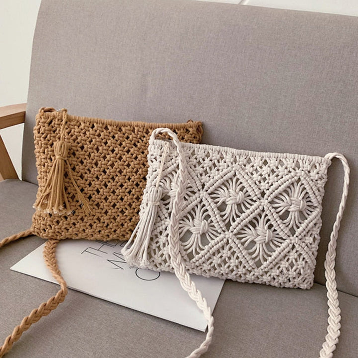 Timeless boho woven shoulder bag