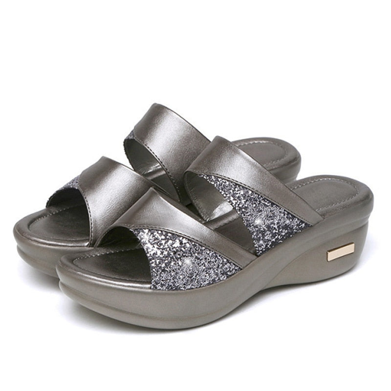 Non-slip wedge sandals