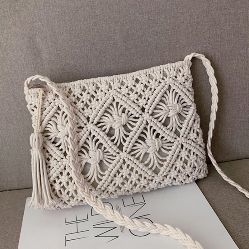 Timeless boho woven shoulder bag