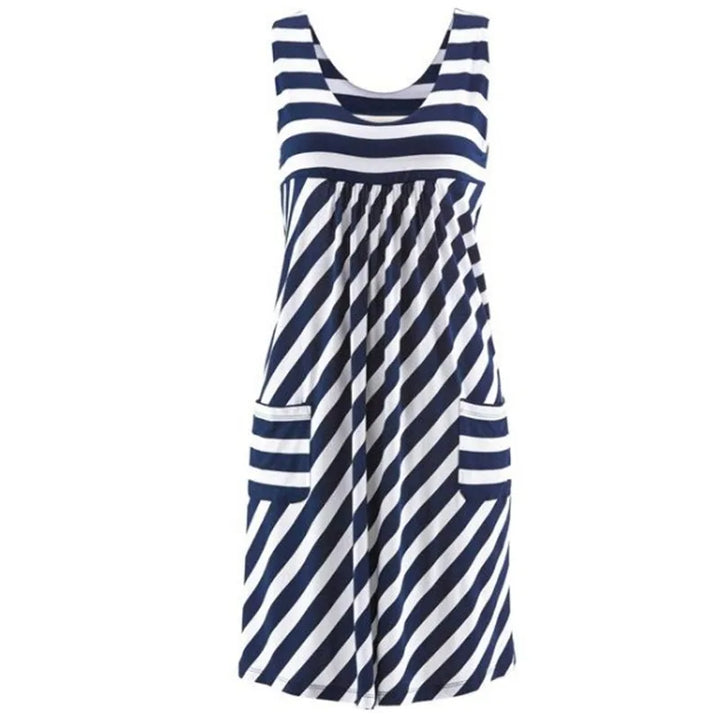 Summer striped dress with pockets