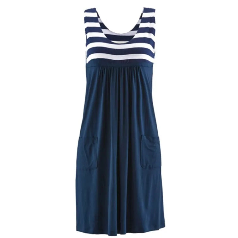 Summer striped dress with pockets