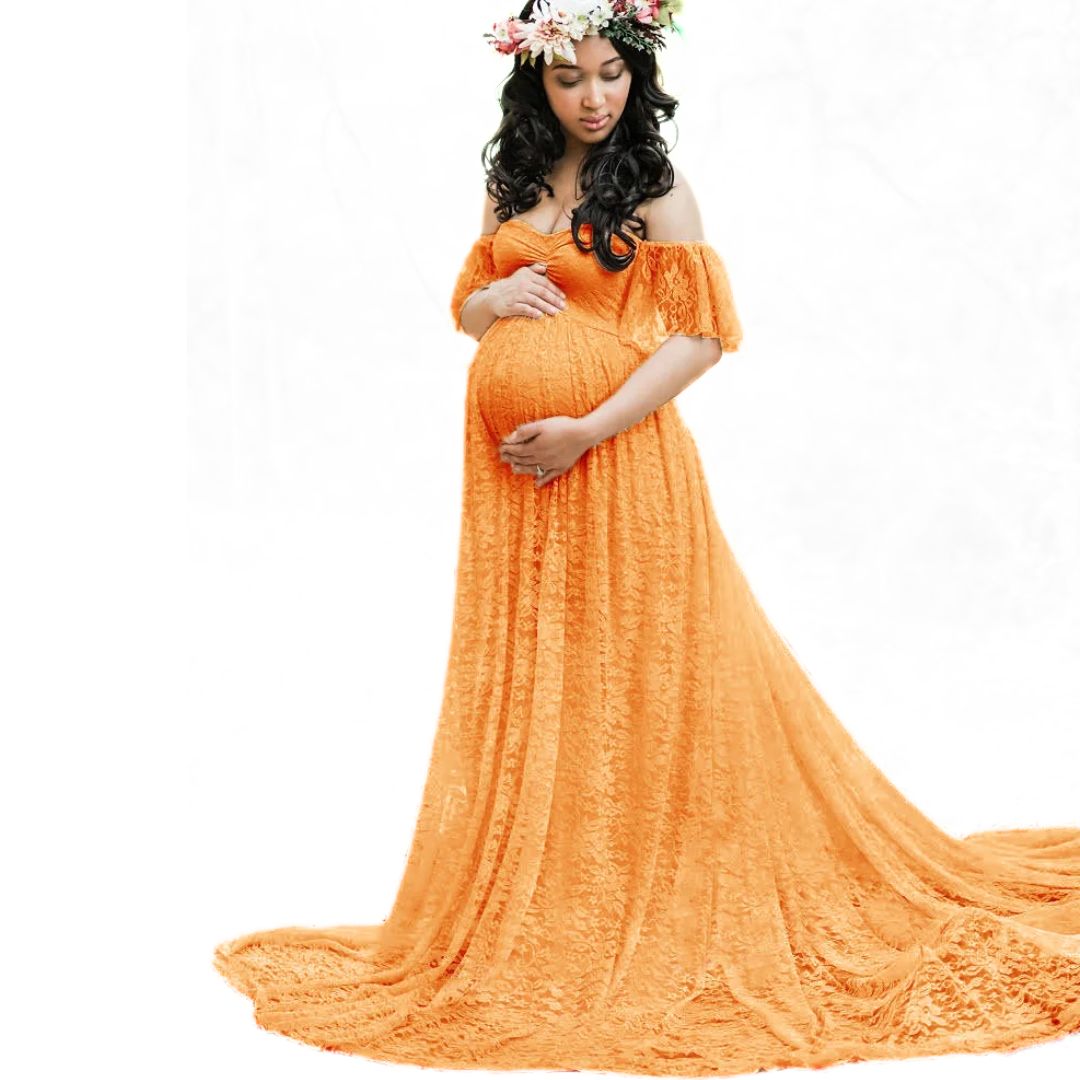 Long flowy maternity dress