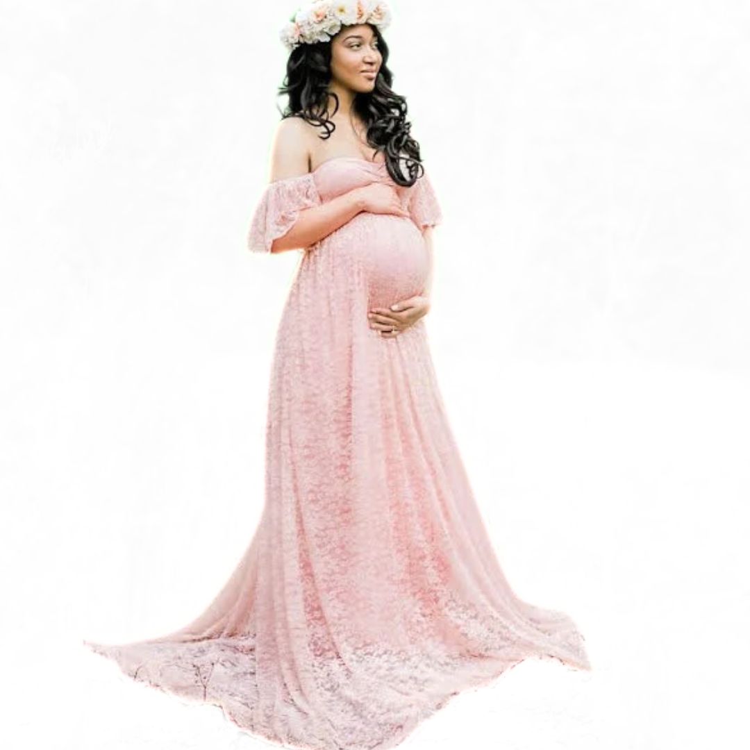 Long flowy maternity dress