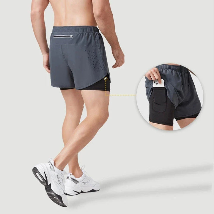 Dual layer quick drying running shorts