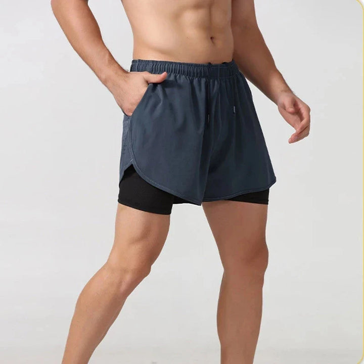 Dual layer quick drying running shorts