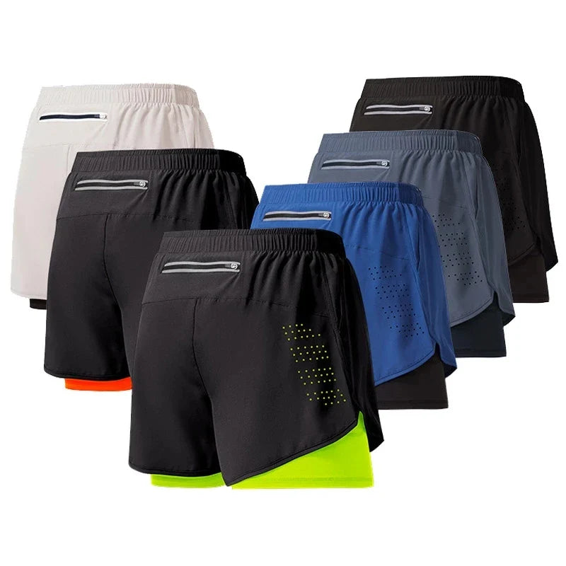 Dual layer quick drying running shorts