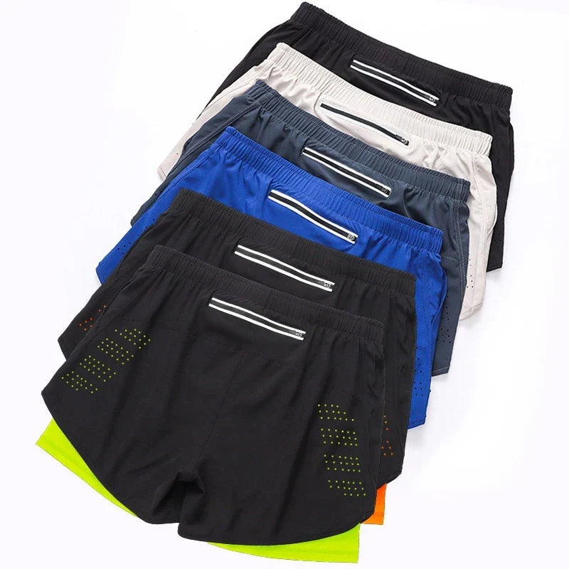 Dual layer quick drying running shorts