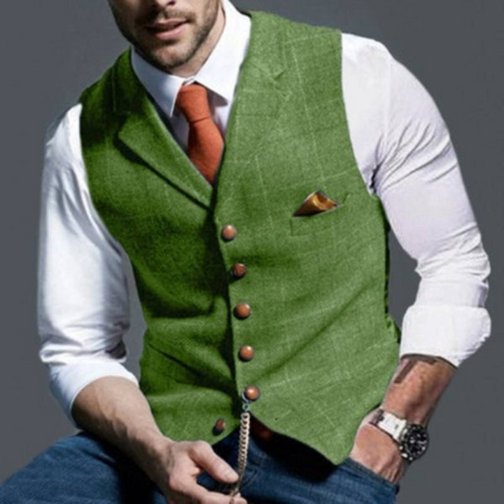 Elegant checkered men's waistcoat