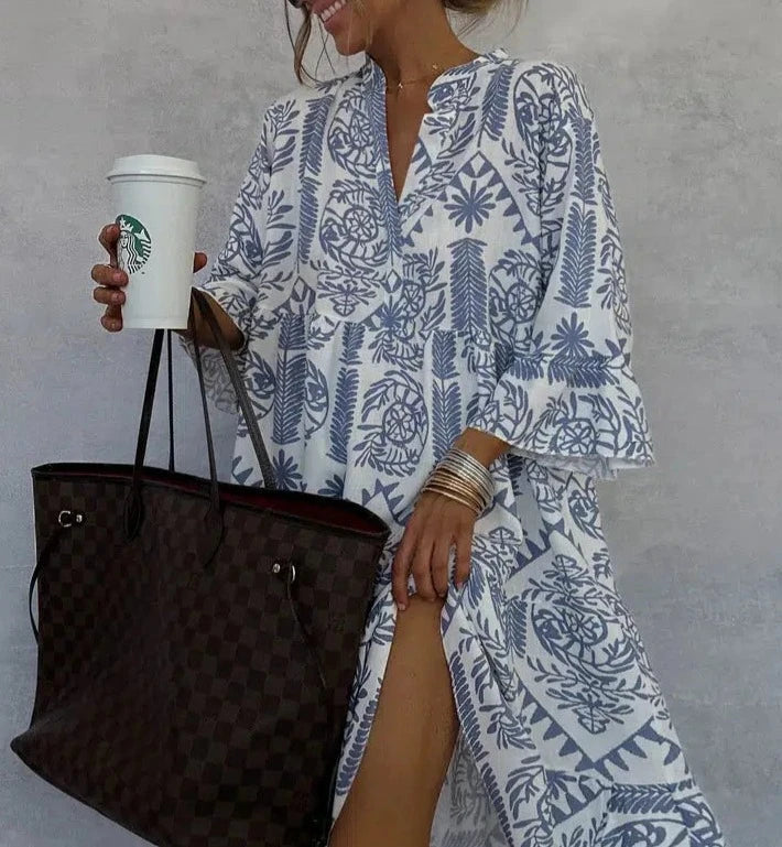 Casual smock print dress