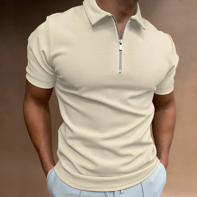 Casual men's polo with zipper