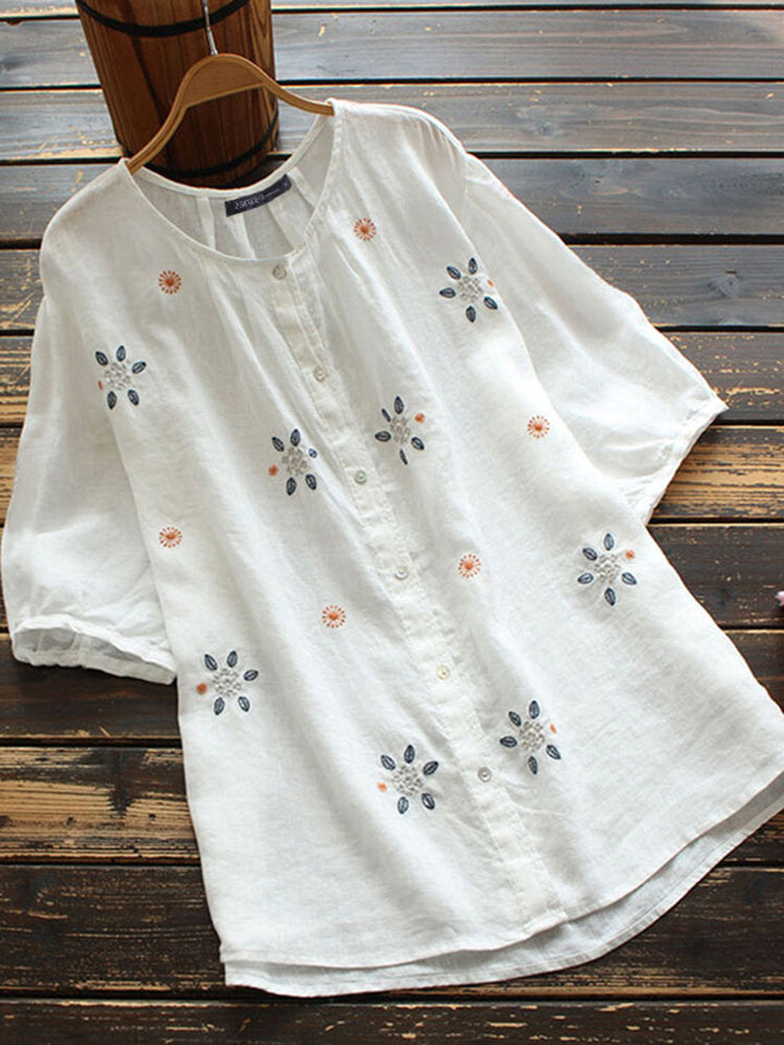 Elegant floral embroidered comfortable blouse