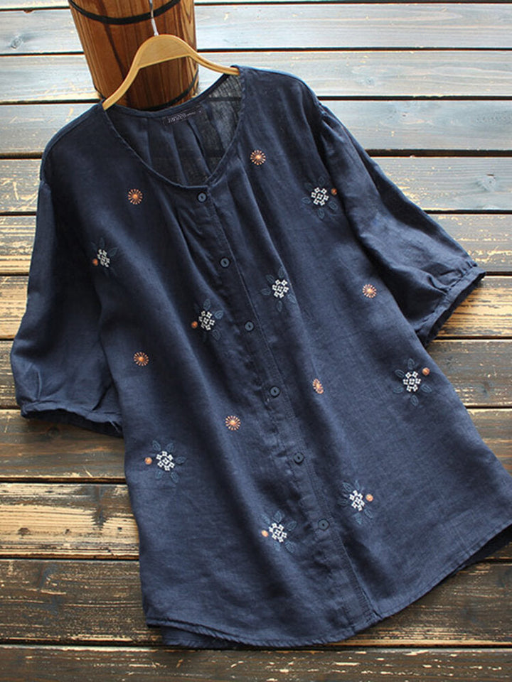 Elegant floral embroidered comfortable blouse