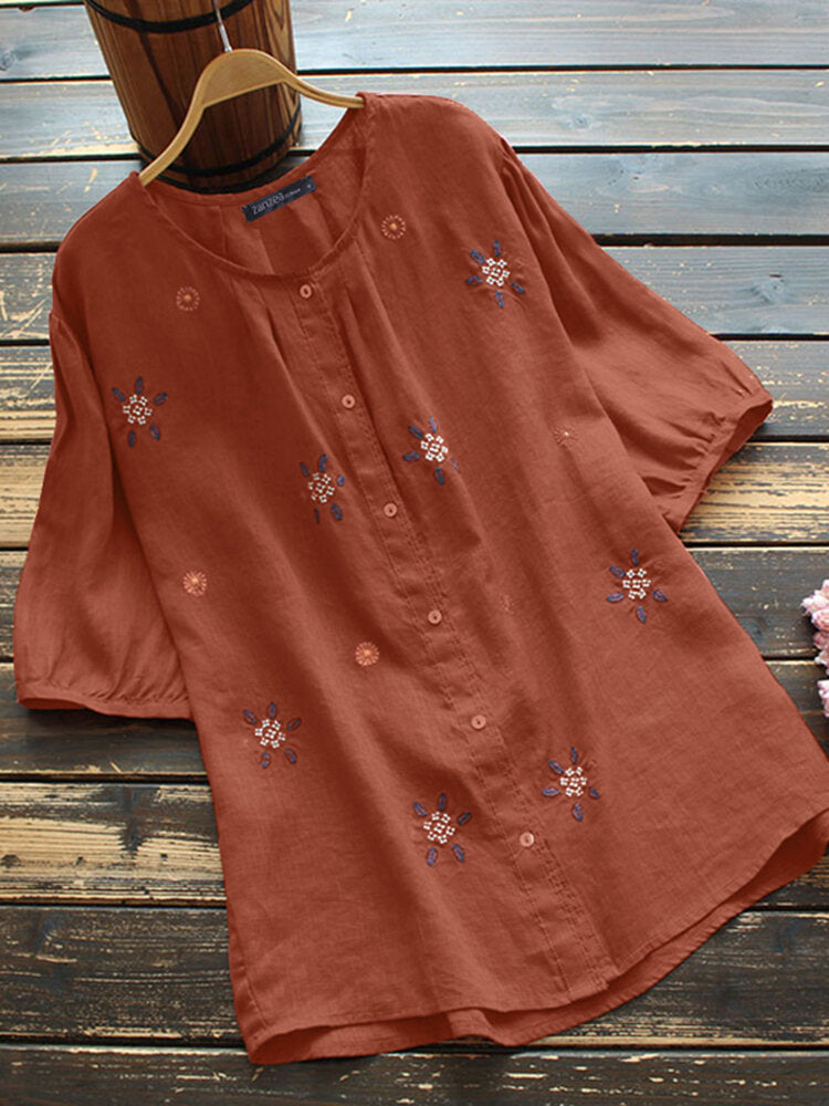 Elegant floral embroidered comfortable blouse