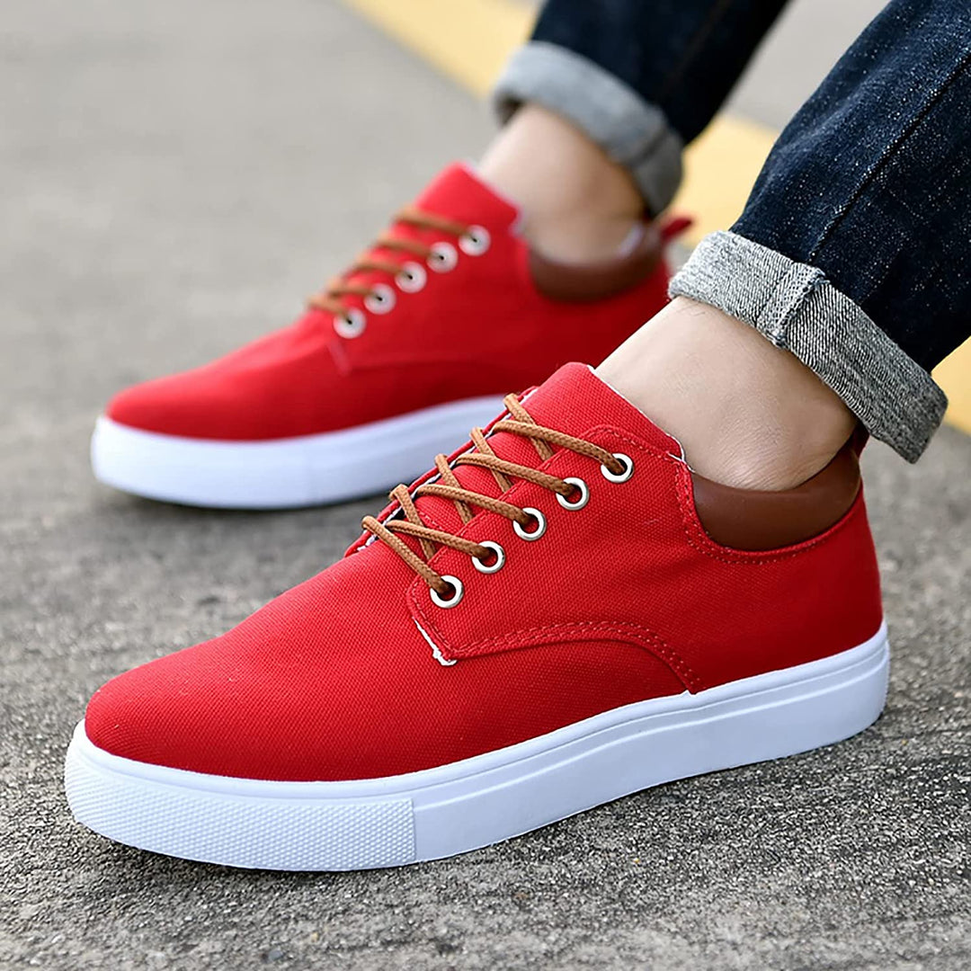 Casual men's sneakers with white sole