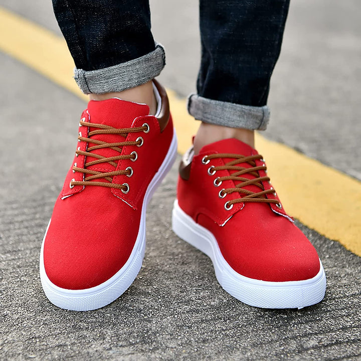 Casual men's sneakers with white sole