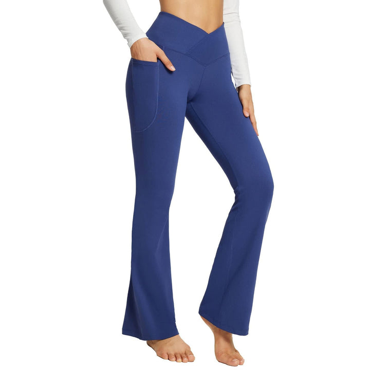 Yoga pants with v-shaped waist