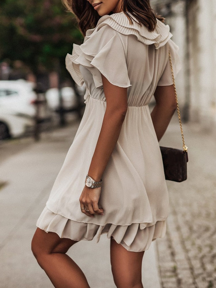 Spring dress with ruffles