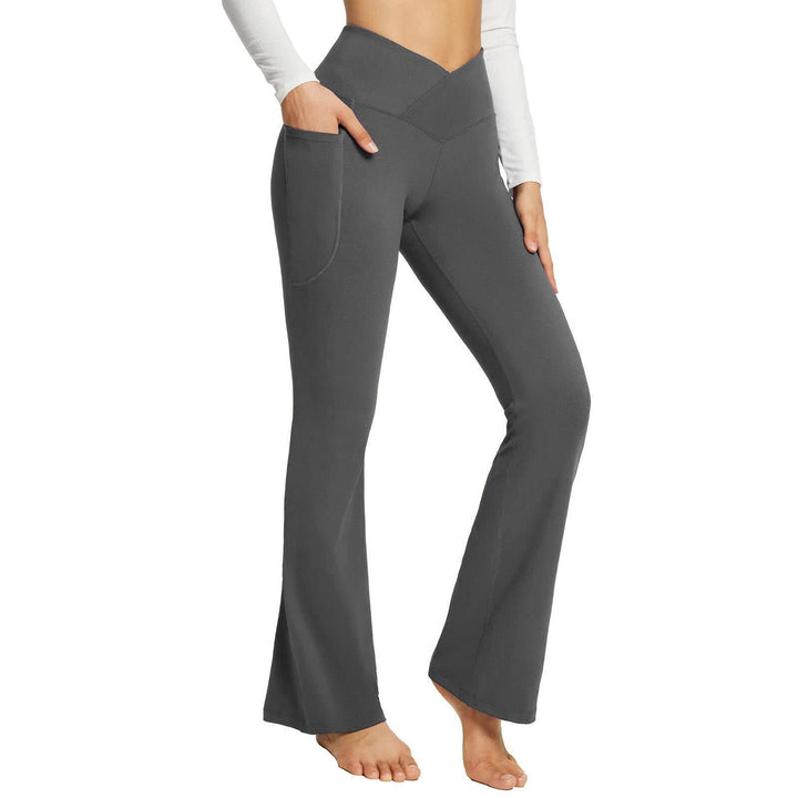 Yoga pants with v-shaped waist