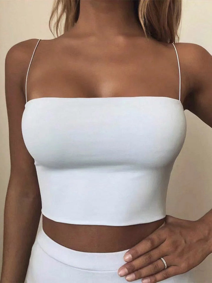 Chic stretch basic crop top