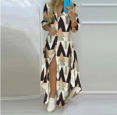 Stylish maxi dress with eye-catching prints