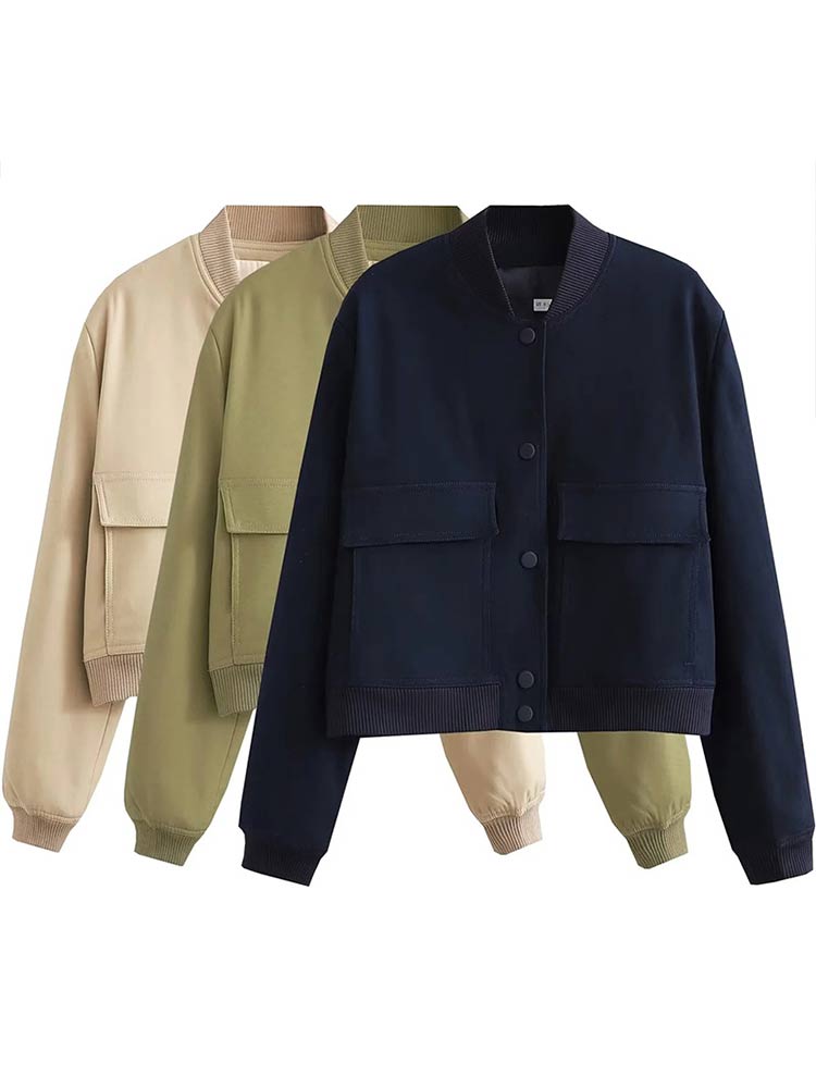 Bomber jacket with front pockets