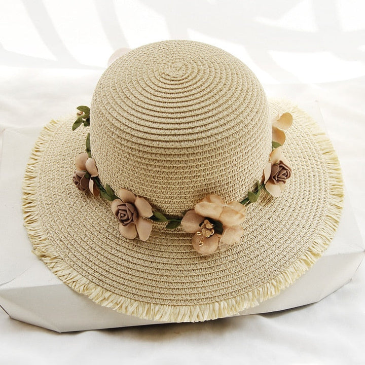 Flowery sun hat for women