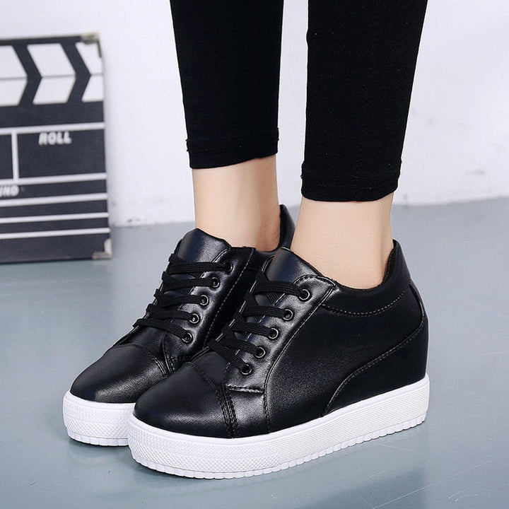 Wedge platform lace up shoes