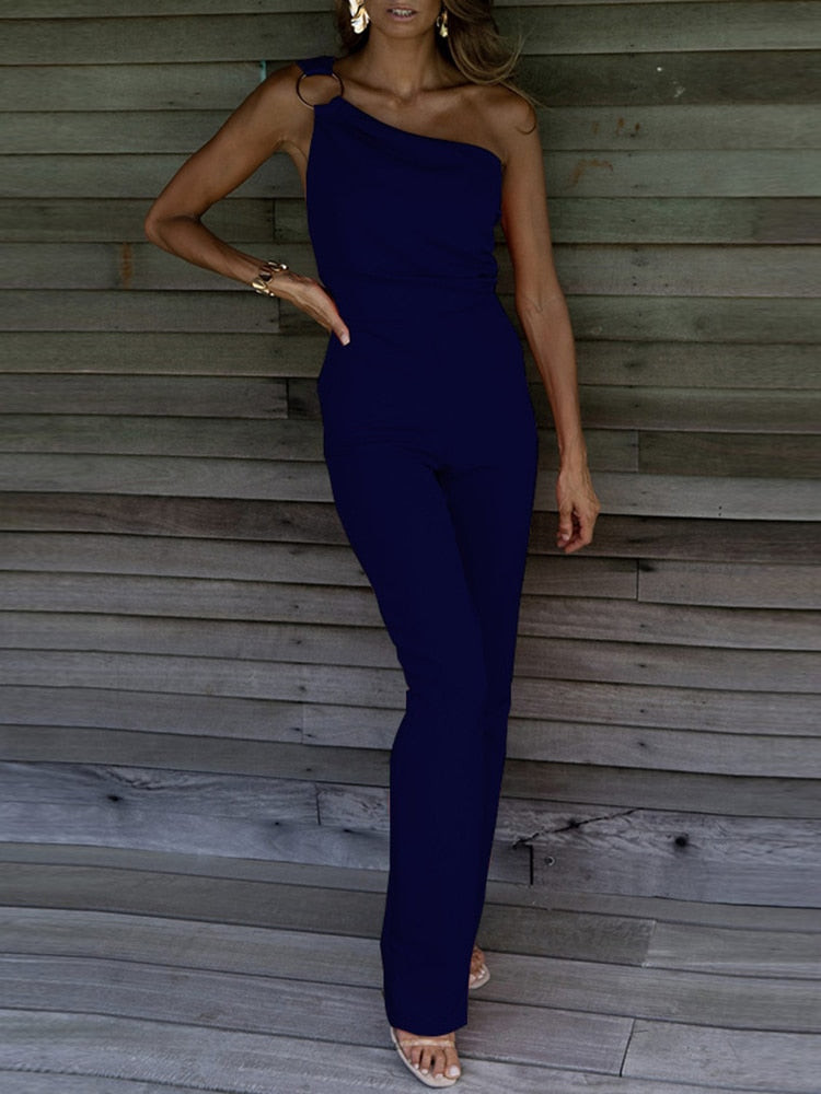 One shoulder jumpsuit