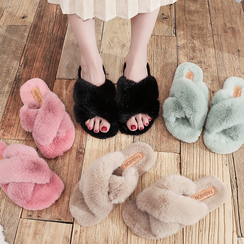 Fluffy slippers