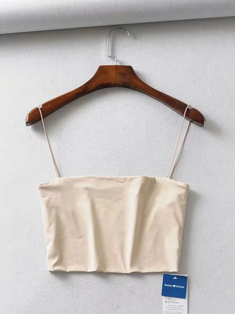 Chic stretch basic crop top