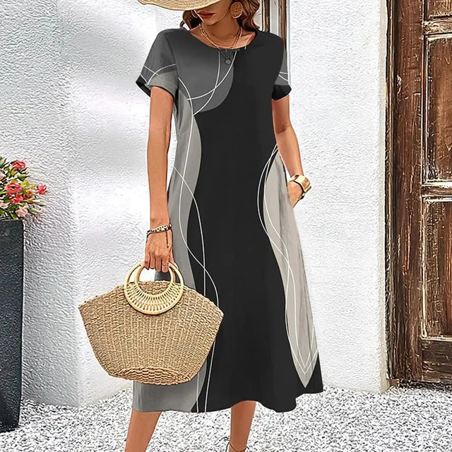 Breathable casual midi dress