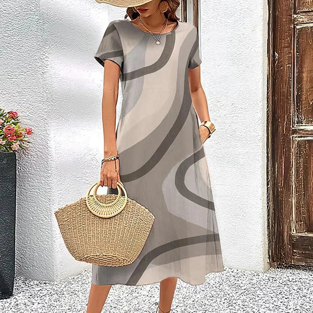 Breathable casual midi dress