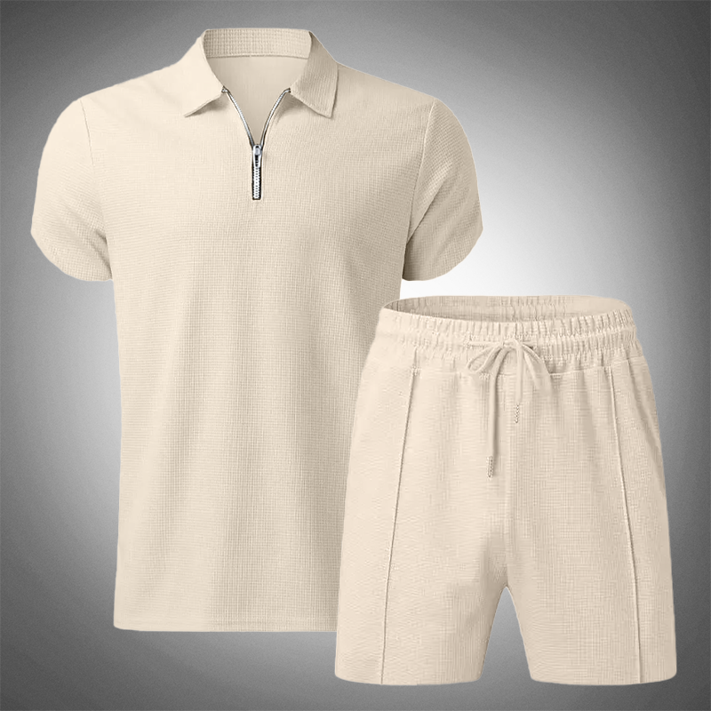 Casual waffle-textured men's set