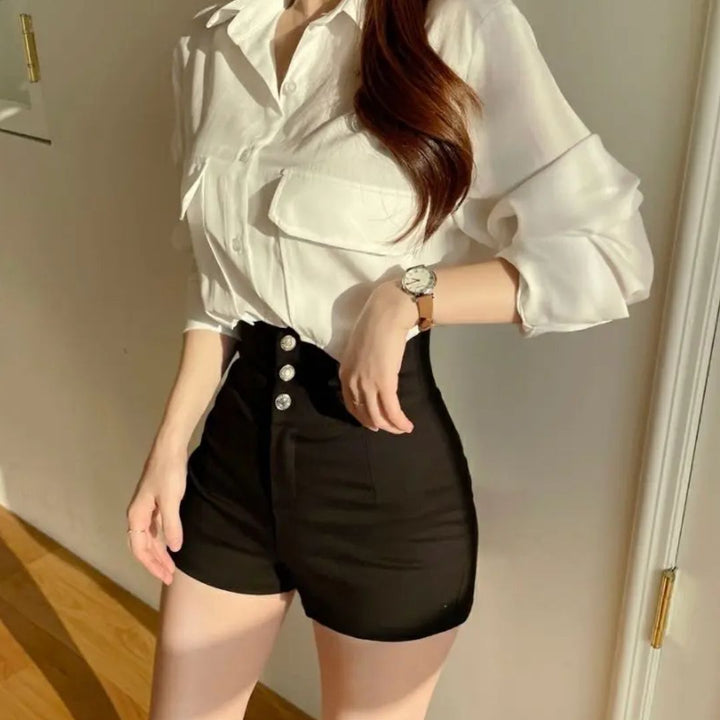 Women's flattering high-waisted  shorts