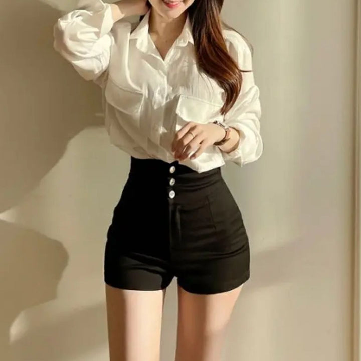 Women's flattering high-waisted  shorts