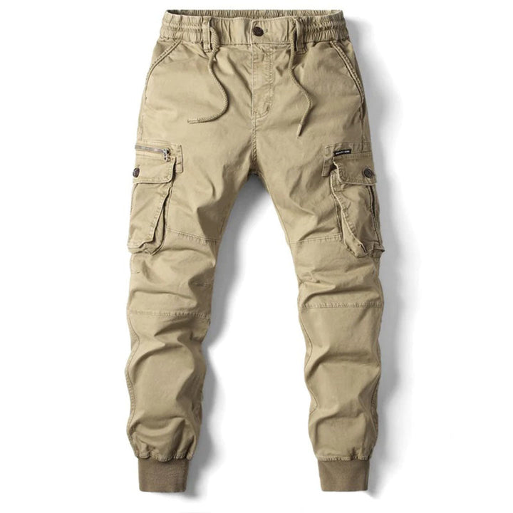 Long cargo pants with multiple pockets