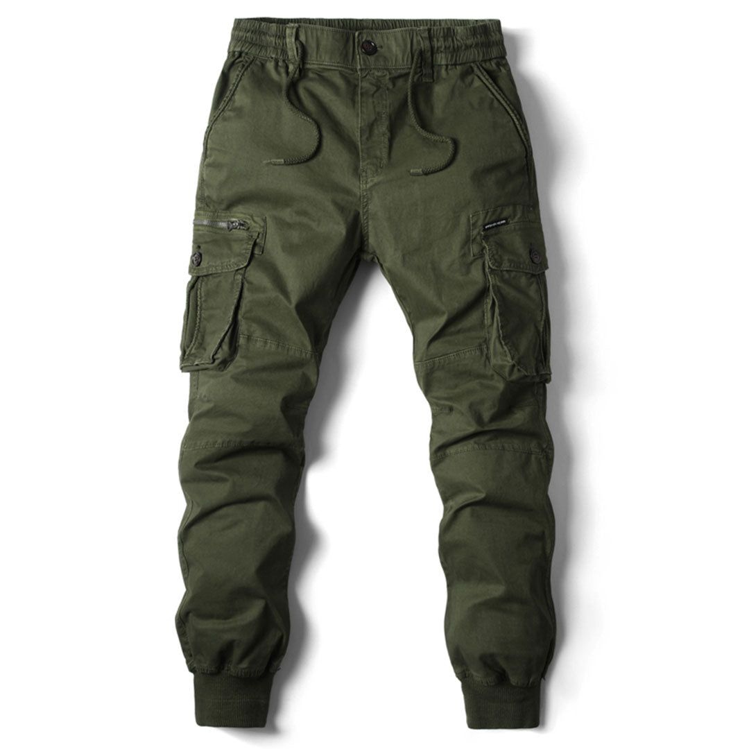 Long cargo pants with multiple pockets