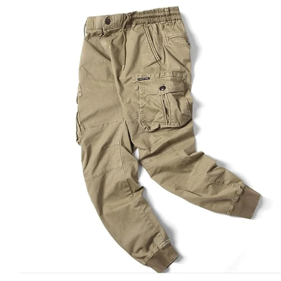 Long cargo pants with multiple pockets