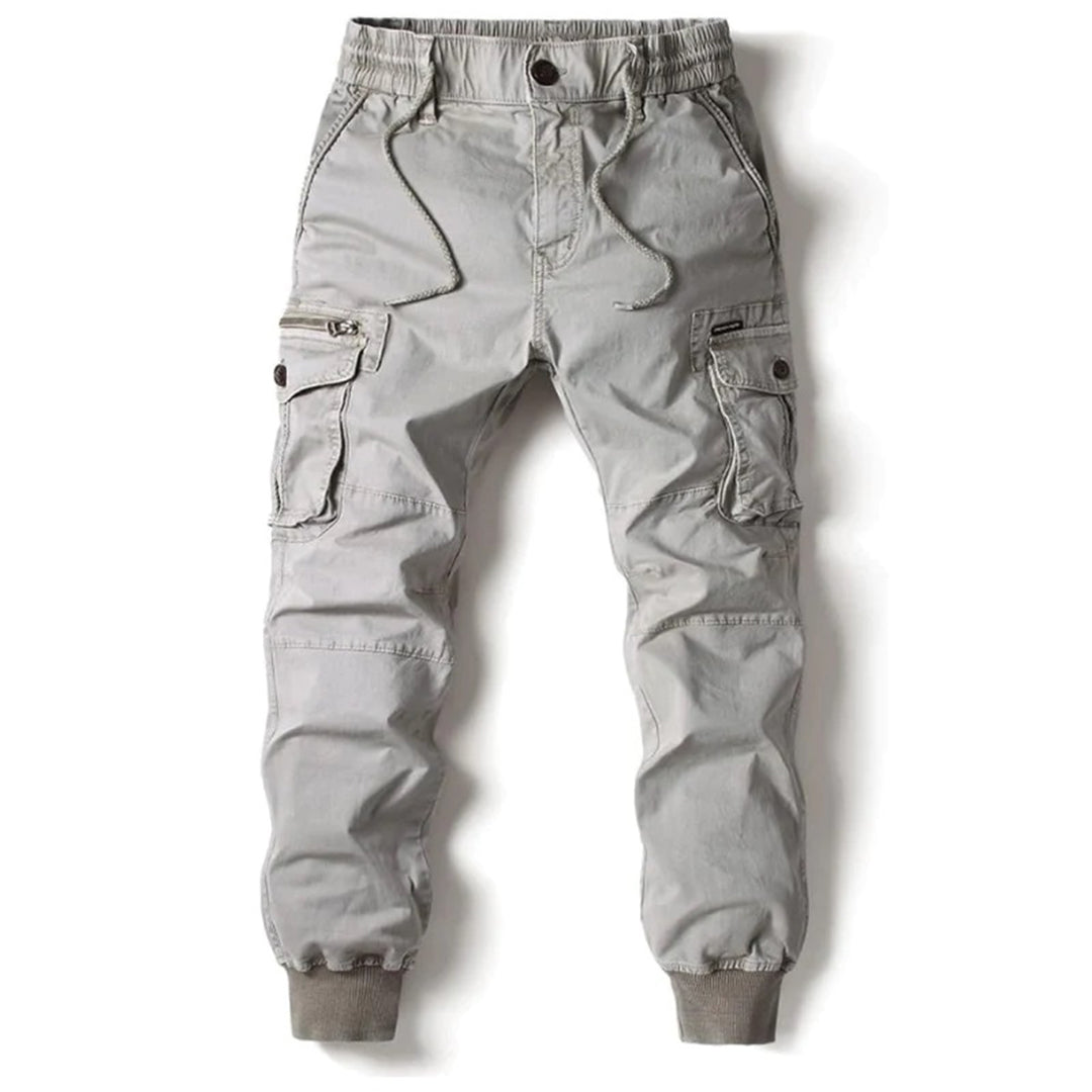 Long cargo pants with multiple pockets