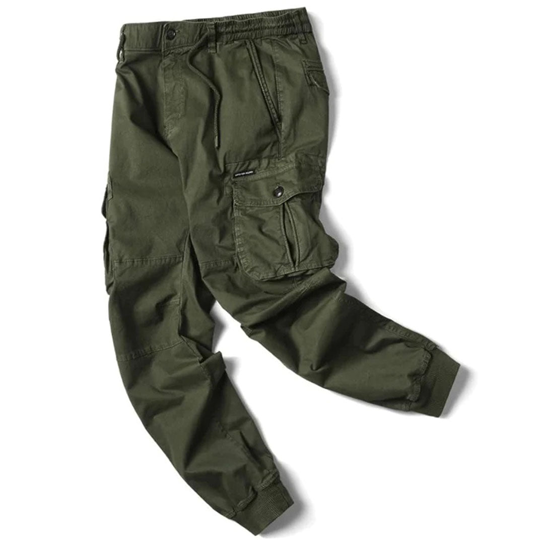 Long cargo pants with multiple pockets