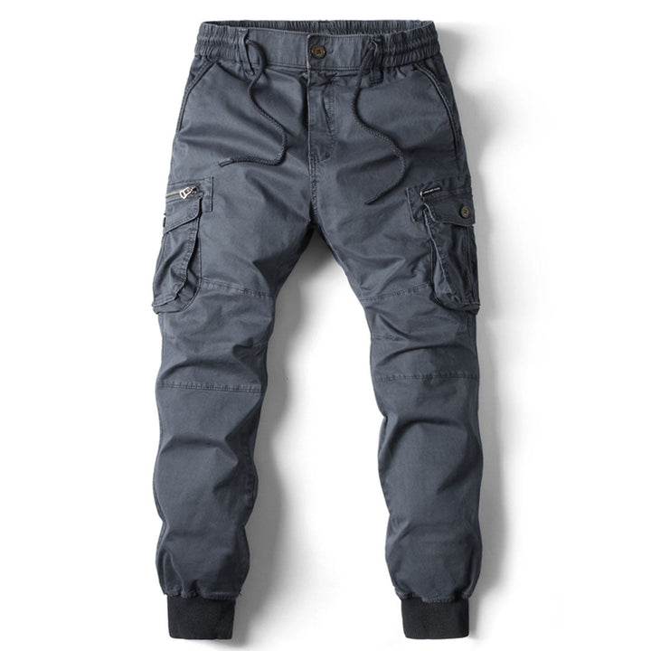 Long cargo pants with multiple pockets