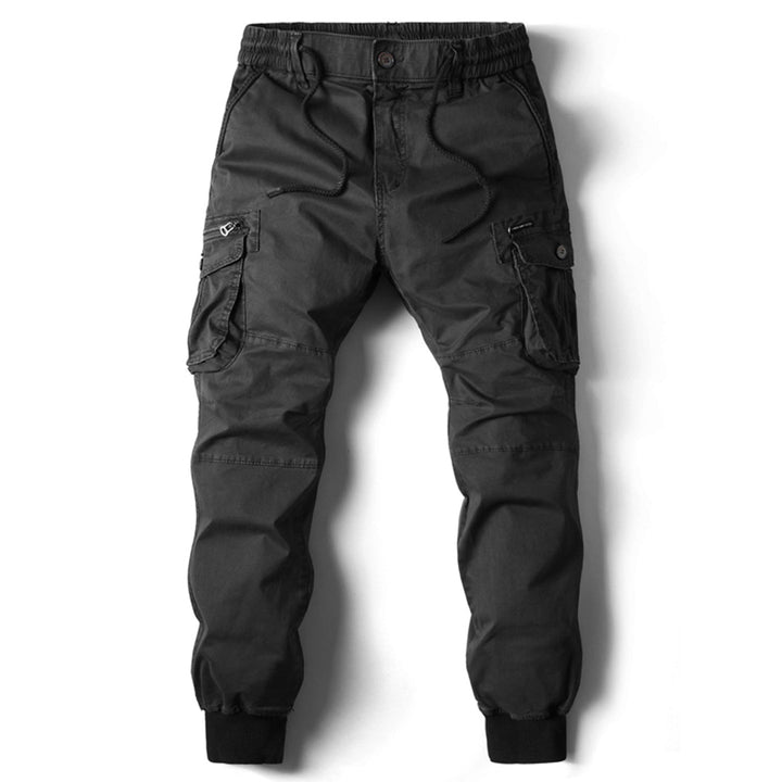 Long cargo pants with multiple pockets