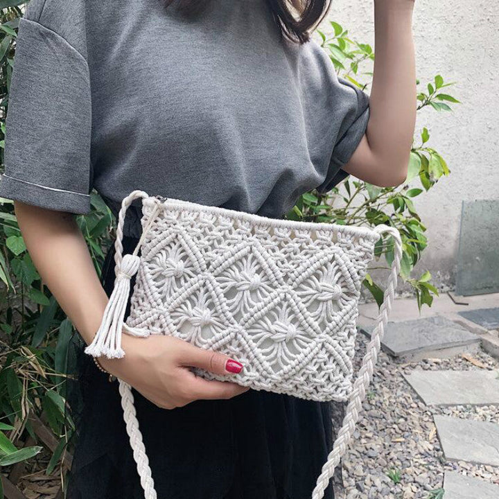 Timeless boho woven shoulder bag