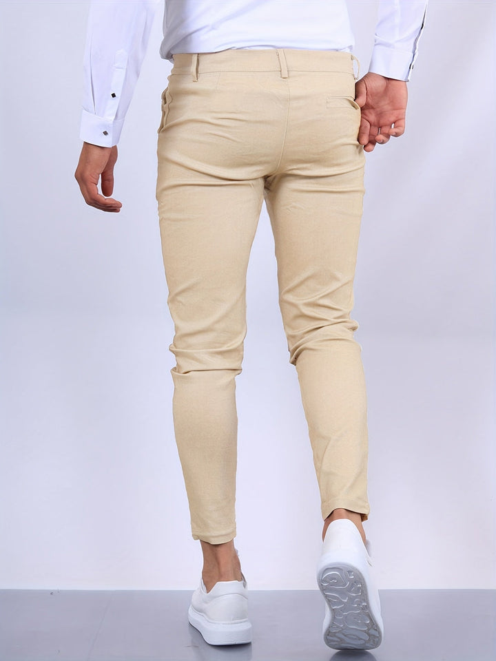 Men's casual slim-fit trousers