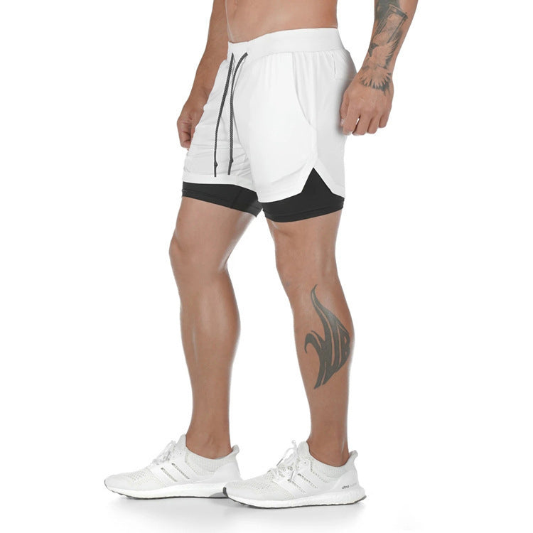 Men's dual-layer athletic shorts