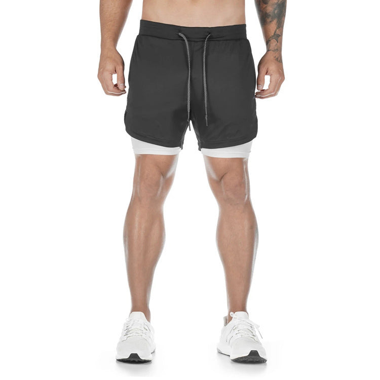 Men's dual-layer athletic shorts