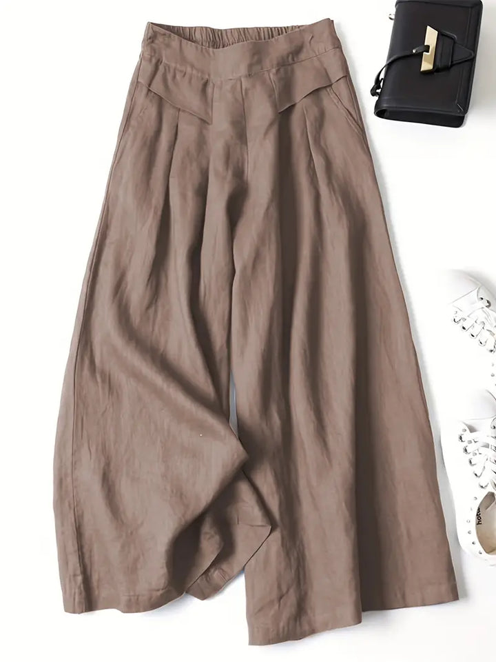 Plain colored palazzo pants with wide legs