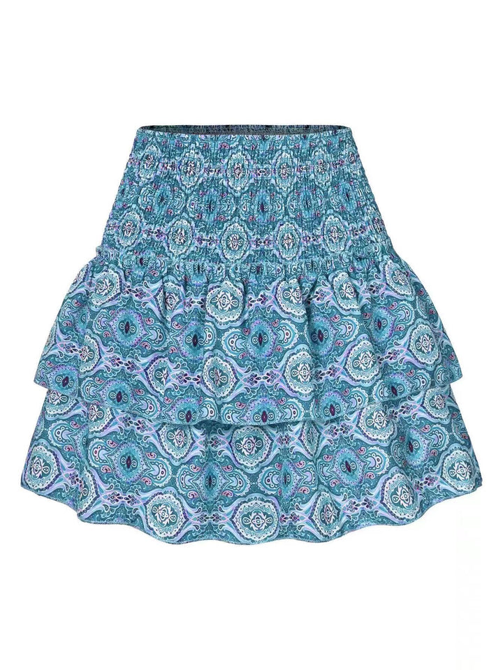 Women's blossom print mini skirt