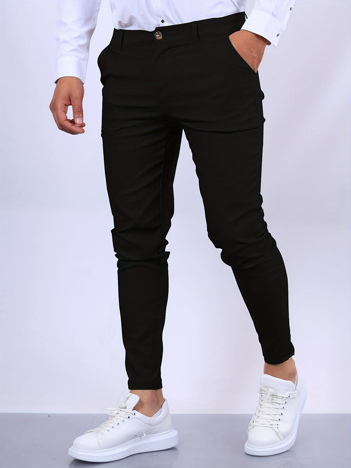 Men's casual slim-fit trousers